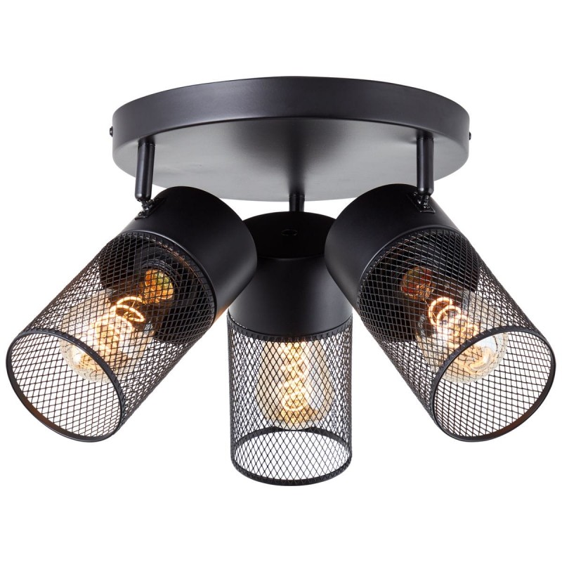 Plafonnier KAMOLO 3x40W E27 Noir dépoli BRI_99725_76 99725_76 Plafonnier KAMOLO 3x40W E27 Noir dépoli BRILLIANT 99725_76