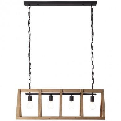 Suspension MATRIX WOOD 2 4x40W Bois antique-Noir BRI_99062_66 99062/66 Suspension MATRIX WOOD 2 4x40W Bois antique-Noir BRILLIANT 99062/66