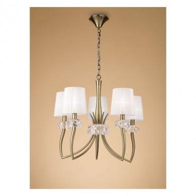 Suspension LOEWE Laiton antique  E14 5x13W 66cm MANTRA 4731