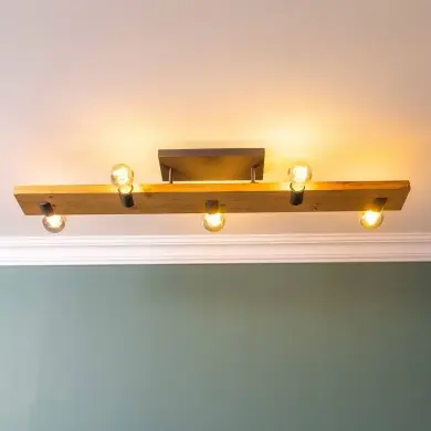 Plafonnier MERTES 5x40W E27 Noir-bois BRI_80115_76 80115_76 Plafonnier MERTES 5x40W E27 Noir-bois BRILLIANT 80115_76