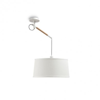 Suspension Scandinave NORDICA Blanc Bois E27 1x23W 44-130cm MANTRA 4928