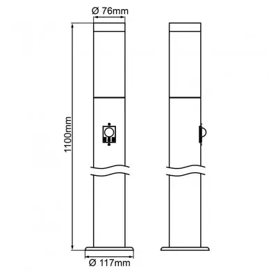 Borne Extérieur DODY 1x20W E27 Noir H1110 PIR BRILLIANT 90950A06