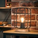 Lampe GWEN 1x40W E27 Bois patiné-noir mat