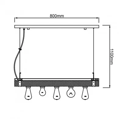 Suspension WOODHILL 5x30W E27 Antique-noir BRI_93725_76 93725_76 Suspension WOODHILL 5x30W E27 Antique-noir BRILLIANT 93725_76