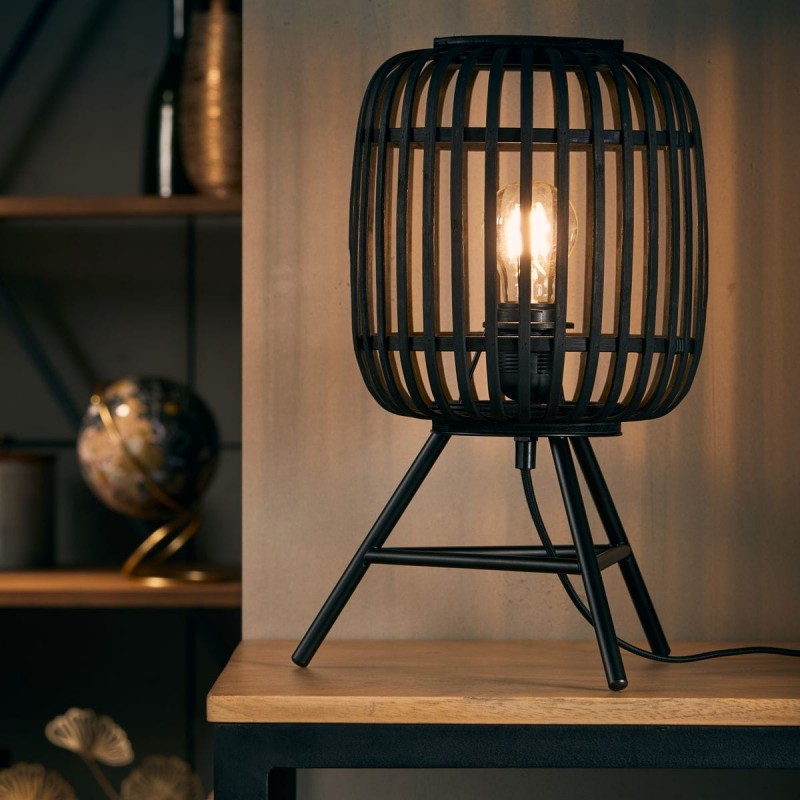 Lampe WOODROW 1x60W E27 Bois foncé-noir H410 BRI_93775_76 93775_76 Lampe WOODROW 1x60W E27 Bois foncé-noir H410 BRILLIANT 93775_76
