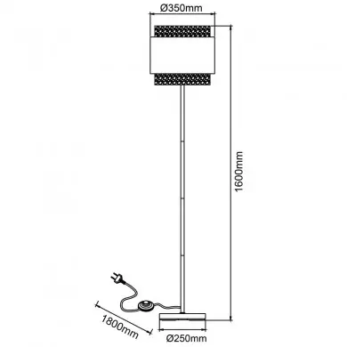Lampadaire WATERLILLY 1x60W E27 Noir-nature-blanc BRILLIANT 94552_09