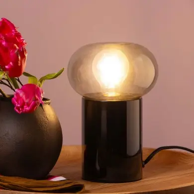 Lampe KNUT 1x25W E27 Noir dépoli-verre fumé BRILLIANT 99002_06