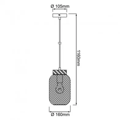 Suspension GIADA 1x40W E27 Noir-bois H1120 BRI_99109_76 99109_76 Suspension GIADA 1x40W E27 Noir-bois H1120 BRILLIANT 99109_76