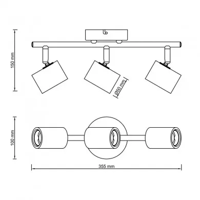 Plafonnier KERRY 3x40W E27 Noir-naturel BRILLIANT 99715_76