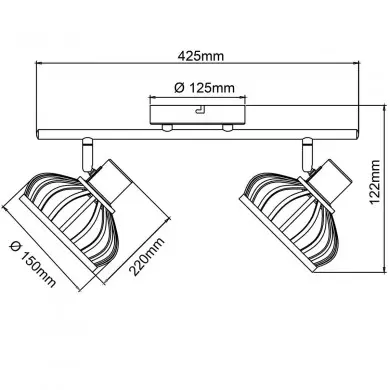 Plafonnier NORAH 2x28W E14 Noir-naturel BRILLIANT 99738_76
