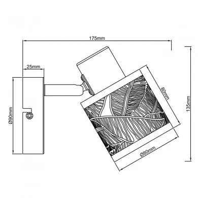 Applique BANO 1x40W E14 Noir dépoli BRILLIANT 99868_76
