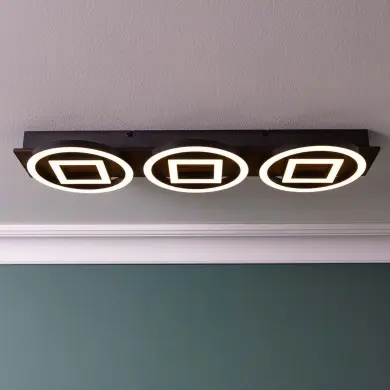 Plafonnier MAUREEN 36W LED Bois foncé-noir mat Ronds BRILLIANT G80112_76