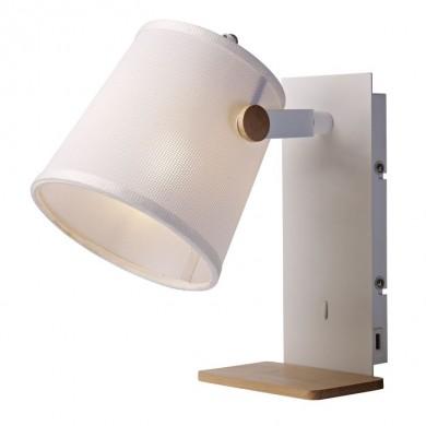 Applique style Scandinave NORDICA II Blanc Bois E27 1x23W MANTRA 5462
