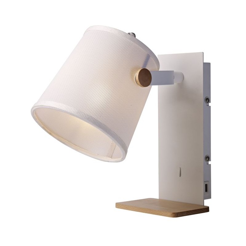 Applique style Scandinave NORDICA II Blanc Bois E27 1x23W MAN_5462 5462 Applique style Scandinave NORDICA II Blanc Bois E27 1x23W MANTRA 5462