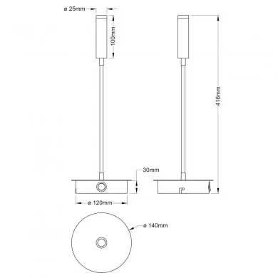 Applique JUTTA 2,8W LED Noir sablé BRI_G99946_76 G99946_76 Applique JUTTA 2,8W LED Noir sablé BRILLIANT G99946_76