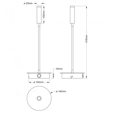 Applique JUTTA 2,8W LED Noir sablé-doré mat BRI_G99946_86 G99946_86 Applique JUTTA 2,8W LED Noir sablé-doré mat BRILLIANT G99946_86
