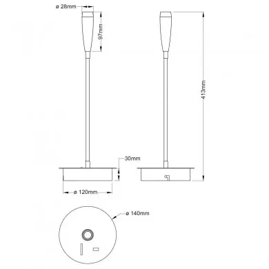 Applique JUTTA 4,1W LED Noir sablé BRI_G99947_76 G99947_76 Applique JUTTA 4,1W LED Noir sablé BRILLIANT G99947_76