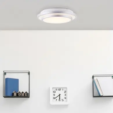 Plafonnier LUCIANO 12W LED Aluminium-blanc BRILLIANT HK18381S21