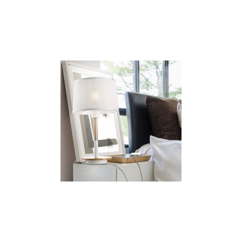 Lampe à poser NORDICA II Blanc Bois 1x23W MANTRA 5464