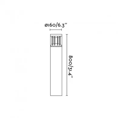 Borne Potelet Extérieur SCREEN 20W COB LED Gris Foncé 4000K 360º FARO 751120