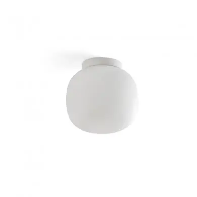 Plafonnier Salle de Bain AMELIA 1x15W E27 MAX Blanc Mat Blanc Opale FARO 68610