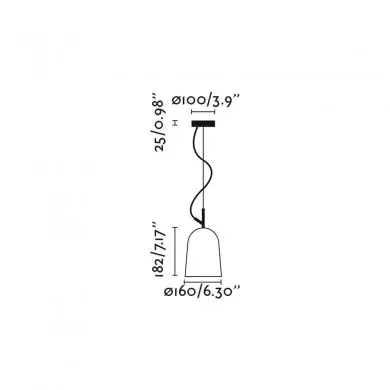 Suspension STUDIO 1x15W E27 MAX Noir Mat Blanc FARO 28264