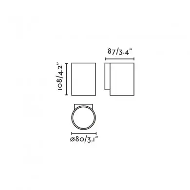 Applique Extérieur KOV 6W COB LED Blanc 2700K 23° FARO 71790-122