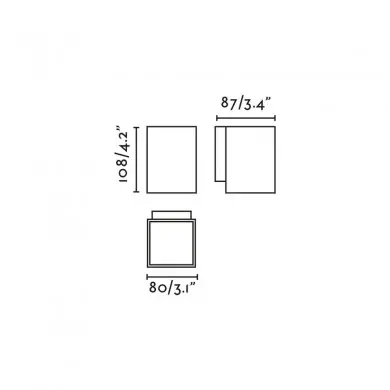 Applique Extérieur KOV 6W COB LED Noir 2700K 34° carré 835 LM FARO 71792-223