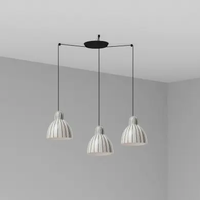 Suspension VENICE 3x15W E27 MAX Noir Noir et Blanc Brillant FARO 64255-127-3L