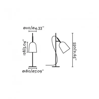 Lampe STUDIO 1x8W E14 MAX Noir Mat Bleu FARO 28269
