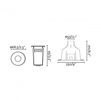 Spot Extérieur NOK 5W Inox Satiné Transparent FARO 70444