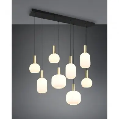 Suspension DIVA 8x8,5W E27 Laiton mat TRI_319800808 319800808 Suspension DIVA 8x8,5W E27 Laiton mat TRIO LIGHTING 319800808