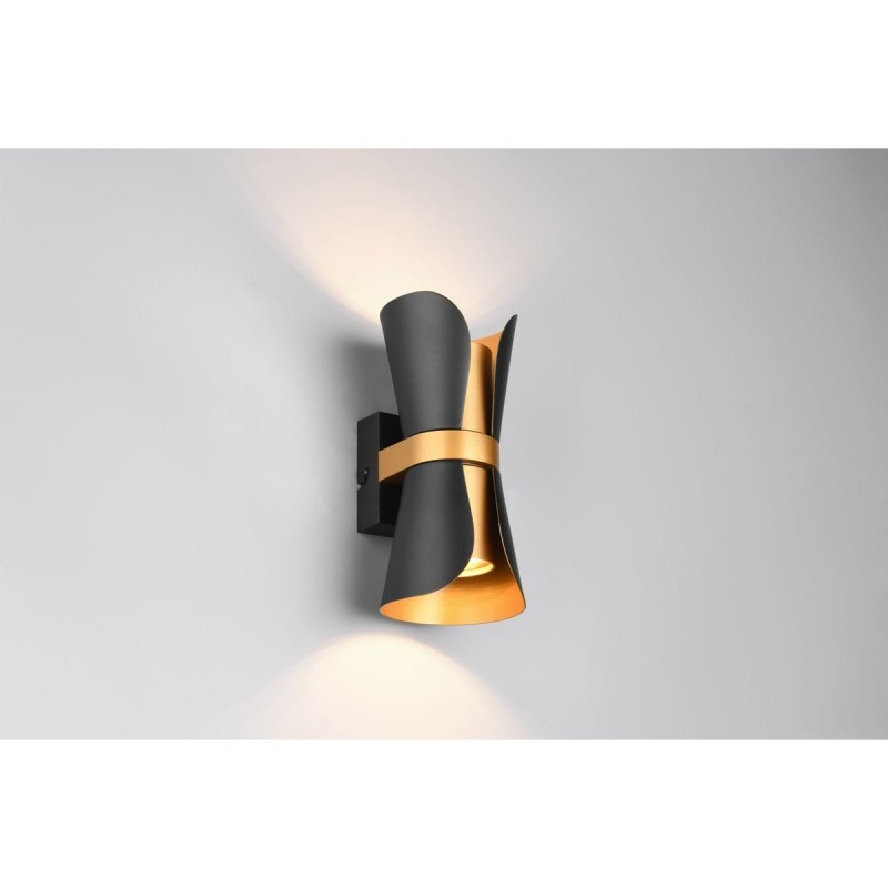 Applique COAT 2x4,9W GU10 Noir-or TRI_218600280 218600280 Applique COAT 2x4,9W GU10 Noir-or TRIO LIGHTING 218600280