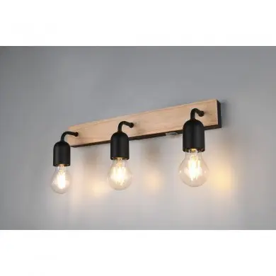 Applique Salle de Bain ARTURO 3x9W E27 Bois TRI_284470332 284470332 Applique Salle de Bain ARTURO 3x9W E27 Bois TRIO LIGHTING 284470332