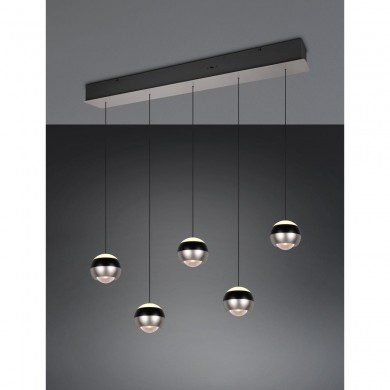 Suspension ORBIT 5x8W LED Nickel mat TRIO LIGHTING 344410507