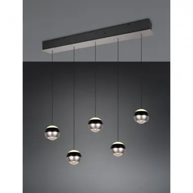 Suspension ORBIT 5x8W LED Nickel mat TRIO LIGHTING 344410507