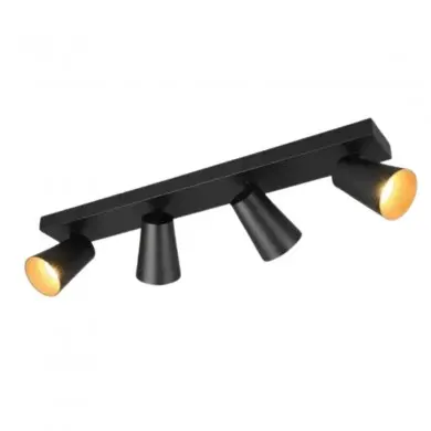 Plafonnier SHARP 4x4,9W GU10 Noir mat TRIO LIGHTING 817100432