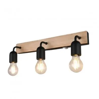 Applique Salle de Bain ARTURO 3x9W E27 Bois TRI_284470332 284470332 Applique Salle de Bain ARTURO 3x9W E27 Bois TRIO LIGHTING 284470332