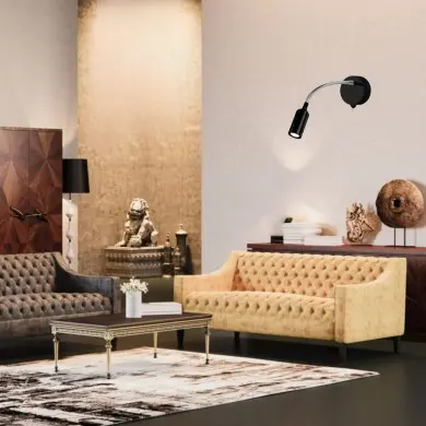 Applique Murale FLEXY 1x0,65W LED Noir Chromé SEARCHLIGHT 2256BK