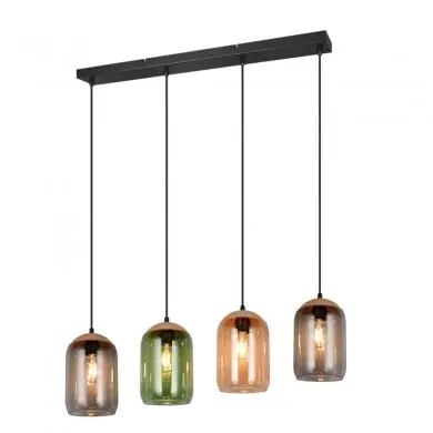 Suspension CORK 4x7W E27 Noir mat TRIO LIGHTING 364600417