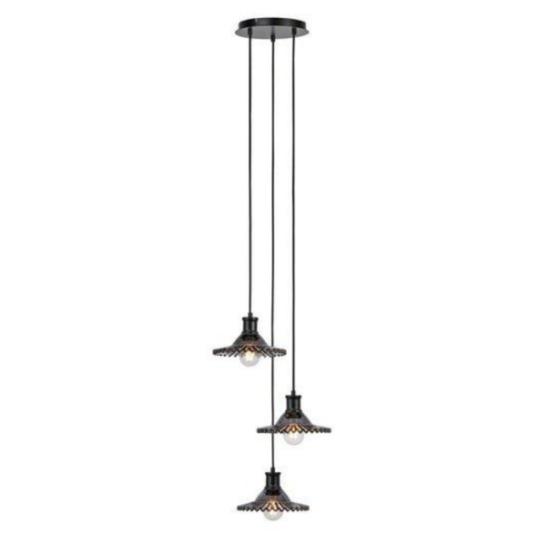 Suspension NOVIA 3x40W E14 Noir, Fumé  108853