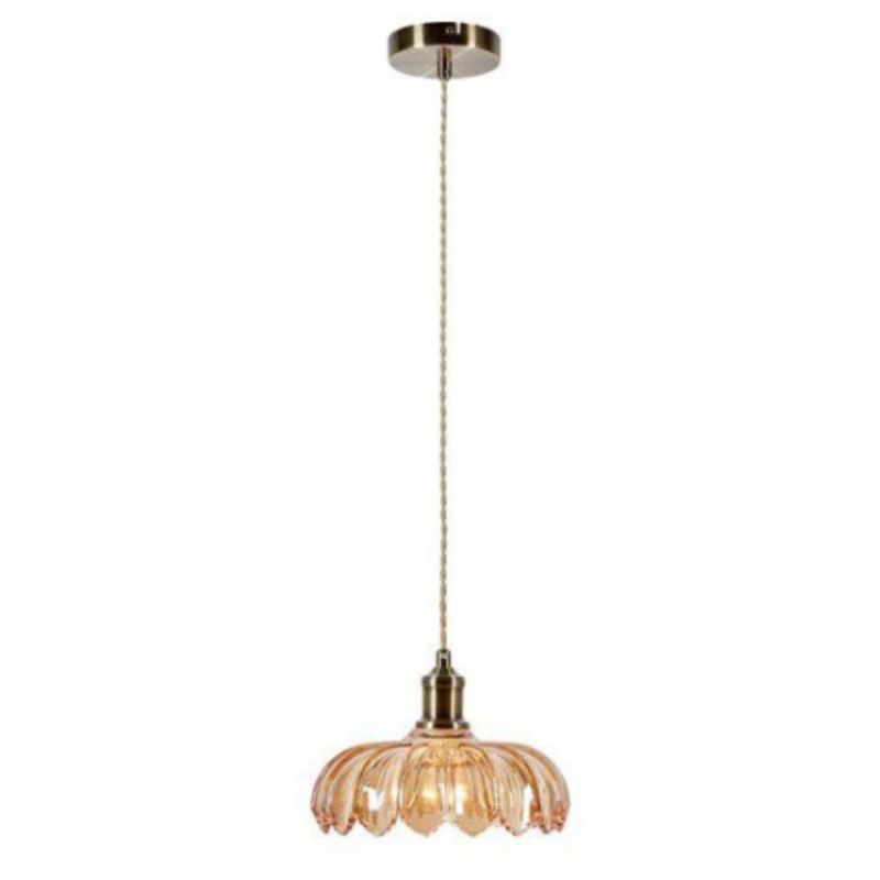Suspension KURAGE 1x40W E27 Laiton antique, Ambre  108858