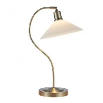 Lampe VELA 40W E27 Laiton antique, Blanc  108863