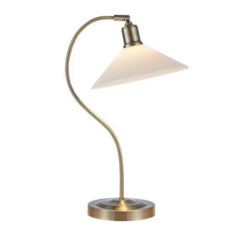 Lampe VELA 1x40W E27 Laiton antique, Blanc  108863