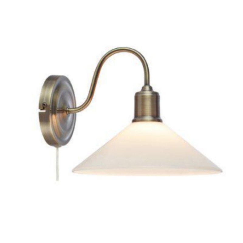 Applique VELA 1x40W E27 Laiton antique, Blanc  108865
