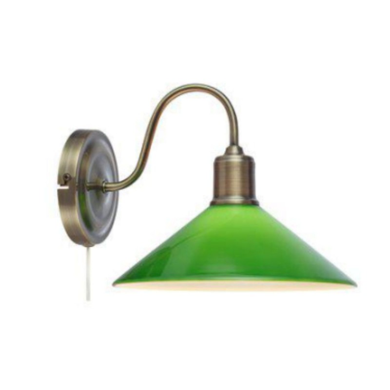 Applique VELA 1x40W E27 Laiton antique, Vert  108866