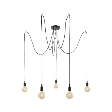 Suspension Neordic Ketil 5x60W MAX E27 Noir Paulmann 50389