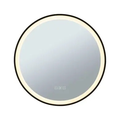 Miroir Salle de Bain Mirra 11,5W Noir, Miroir Rond 3000 - 6500K Paulmann 71088