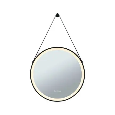 Miroir Salle de Bain Mirra 11,5W Noir, Miroir Rond 3000 - 6500K à suspension Paulmann 71089