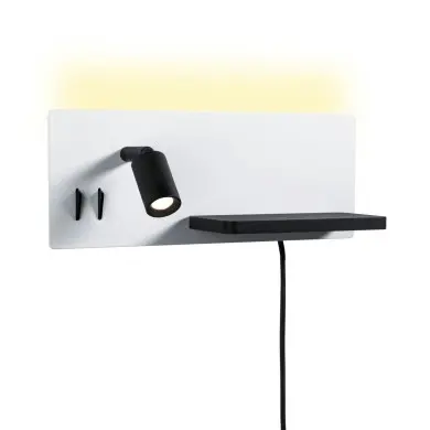 Applique gauche Serra 5,5 & 2,6W Blanc dépoli, Noir mat 2700K Paulmann 71102